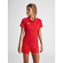 Damska koszulka polo Hummel Functional. Czerwone topy sportowe damskie HUMMEL, xl, bez wzorów, z materiału, bez ramiączek. Za 161.00 zł.