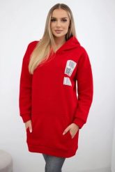 Bluza z kapturem z naszywkami czerwona. Czerwone bluzy z kapturem damskie KESI, l, z bawełny. Za 278.10 zł.