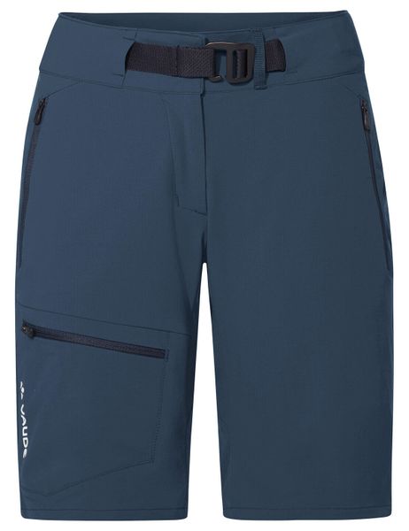 Spodenki turystyczne damskie Vaude Badile Shorts II. Niebieskie szorty damskie Vaude, bez wzorów, z elastanu. Za 389.39 zł.