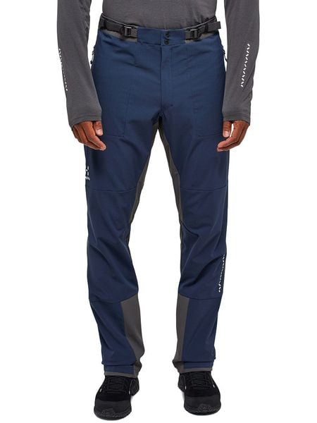 Haglöfs Spodnie funkcyjne "L,I,M Quiver" w kolorze granatowo-szarym rozmiar: M. Niebieskie spodnie materiałowe męskie Haglöfs, bez wzorów, z materiału, sportowe. Za 587.41 zł.