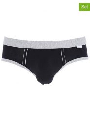 COTONELLA Slipy (2 pary) w kolorze szaro-czarno-niebieskim rozmiar: M. Czarne slipki męskie Cotonella, bez wzorów. Za 39.99 zł.