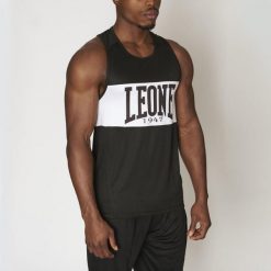 Tank top treningowy LEONE 1947 Shock Boxing. Czarne topy damskie LEONE 1947, s, bez wzorów, bez kołnierzyka. Za 73.99 zł.