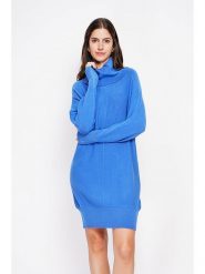 William de Faye Sukienka dzianinowa w kolorze niebieskim rozmiar: 38. Niebieskie sukienki damskie William De Faye, na co dzień, bez wzorów, z dzianiny, klasyczne, bez kołnierzyka, bez ramiączek, mini, proste. Za 165.71 zł.