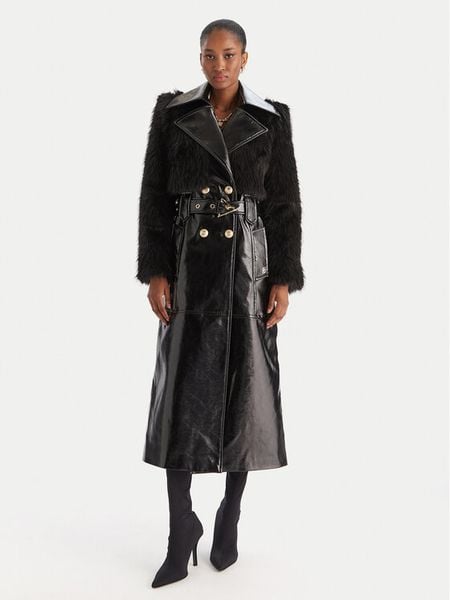 Babylon Kurtka z imitacji skóry S00772 Czarny Regular Fit. Czarne kurtki damskie Babylon, s, bez wzorów, ze skóry, bez kaptura. Za 2,629.00 zł.