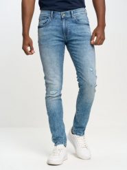 Jeansy męskie skinny z przetarciami niebieskie Owen 141. Niebieskie jeansy męskie Big Star. W wyprzedaży za 249.99 zł.