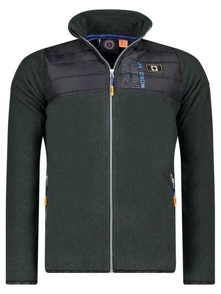 Canadian Peak Kurtka polarowa w kolorze zielono-czarnym rozmiar: M. Czarne kurtki męskie Canadian Peak, m, bez wzorów, z polaru, bez kaptura. Za 110.04 zł.