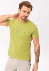 Bawełniany t-shirt z printem T-LASER. T-shirty męskie Volcano, na lato, l, bez wzorów, z bawełny, bez kołnierzyka. Za 59.99 zł.