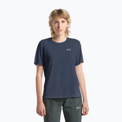 Koszulka trekkingowa damska Jack Wolfskin Vonnan. Niebieskie t-shirty damskie Jack Wolfskin, uniwersalny, bez wzorów, z materiału, bez ramiączek. Za 159.99 zł.