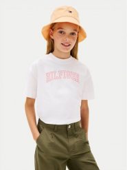 Tommy Hilfiger T-Shirt KG0KG09523 Biały Regular Fit. Białe koszulki dziewczęce Tommy Hilfiger, bez wzorów, z bawełny, bez ramiączek. Za 109.99 zł.