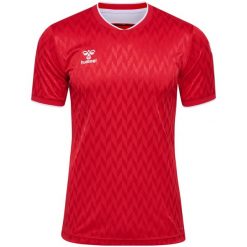 Koszulka Hummel Legend. Czerwone bluzki damskie HUMMEL, bez wzorów, sportowe, bez kołnierzyka, bez ramiączek. Za 254.00 zł.