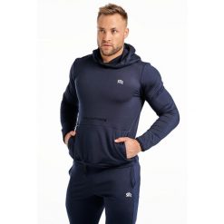 Bluza fitness z kapturem męska Rough Radical Snappy. Niebieskie bluzy sportowe męskie ROUGH RADICAL, bez wzorów, sportowe, bez kołnierzyka, bez ramiączek. W wyprzedaży za 119.20 zł.