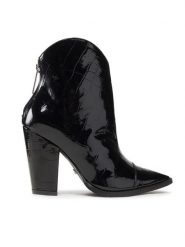 Rage Age Kowbojki RA-32-06-000419 Czarny. Czarne botki damskie Rage Age, z lakierowanej skóry, bez obcasa, na słupku, bez zapięcia. Za 599.00 zł.