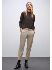 Street One Spodnie w kolorze beżowym rozmiar: 44/L28. Brązowe spodnie materiałowe damskie Street One, bez wzorów, z materiału, street. Za 170.47 zł.