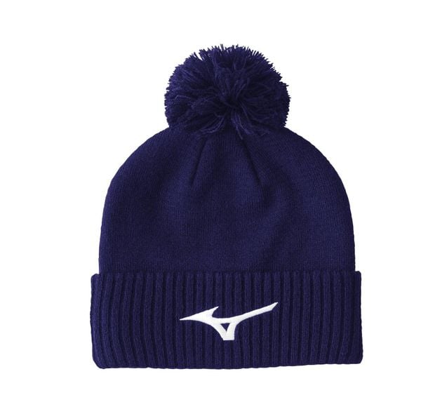 Czapka Mizuno Crested Bobble granatowa. Niebieskie czapki męskie Mizuno, bez wzorów, z bawełny. Za 250.72 zł.