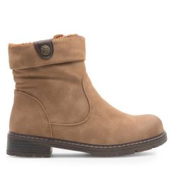 Botki Clara Barson. Brązowe botki damskie Clara Barson, bez obcasa, na płaskiej podeszwie, bez zapięcia. Za 159.99 zł.
