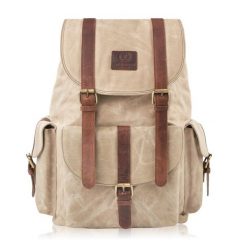 Plecak vintage PAOLO PERUZZI SI-05-LB j. brązowy. Brązowe plecaki męskie Paolo Peruzzi, bez wzorów, z materiału. Za 199.99 zł.
