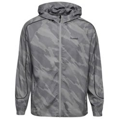 Kurtka z dresu Hummel AOP Hybrid. Szare kurtki męskie HUMMEL, m, bez wzorów, z dresówki, bez kaptura. Za 367.00 zł.