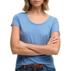 T-shirt z dekoltem dla kobiet Superdry Studios. Niebieskie t-shirty damskie Superdry., xs, bez wzorów, z bawełny, bez kołnierzyka. Za 141.45 zł.