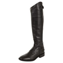Buty jeździeckie z imitacji skóry, wąska cholewka Premiere Chico. Czarne buty wizytowe męskie PREMIERE, z materiału, z okrągłym noskiem, bez zapięcia. Za 430.00 zł.