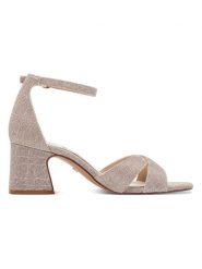 S.Oliver Sandały w kolorze beżowym na obcasie rozmiar: 38. Brązowe sandały damskie S.Oliver, bez wzorów, bez obcasa, na koturnie. Za 117.13 zł.