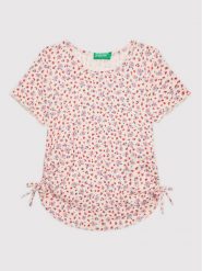 United Colors Of Benetton T-Shirt 3JKNC102M Różowy Slim Fit. Czerwone koszulki dziewczęce United Colors Of Benetton, m, bez wzorów, z bawełny, bez ramiączek. Za 49.99 zł.