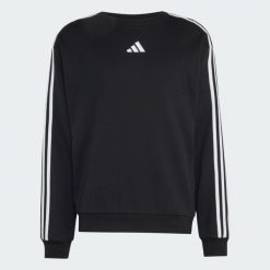 Bluza frotté Essentials z 3 paskami. Białe bluzy bez kaptura męskie Adidas, s, z bawełny. Za 219.00 zł.