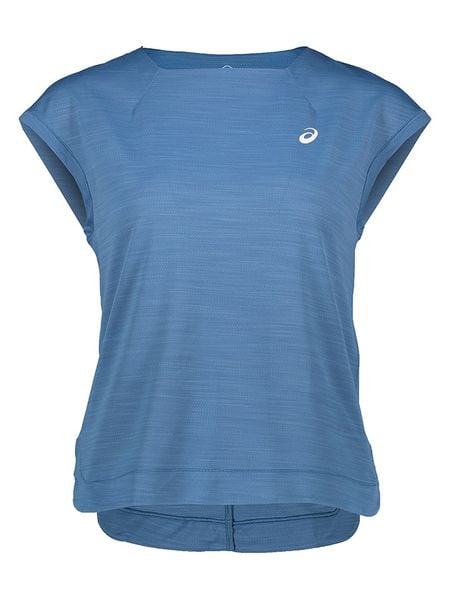 Asics Koszulka sportowa w kolorze niebieskim rozmiar: S. Niebieskie bluzki sportowe damskie Asics, s, bez wzorów, bez ramiączek. Za 99.80 zł.