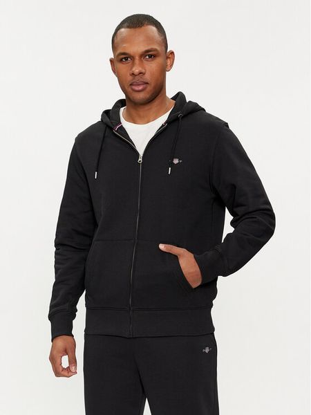Gant Bluza Shield 2007059 Czarny Regular Fit. Czarne bluzy bez kaptura męskie Gant, m, z bawełny. Za 499.99 zł.