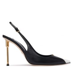 Szpilki Elisabetta Franchi. Czarne szpilki Elisabetta Franchi, bez wzorów, bez obcasa. Za 2,569.00 zł.