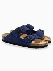 Sunbay Skórzane klapki "Trefle" w kolorze granatowym rozmiar: 39. Niebieskie klapki damskie Sunbay, bez wzorów, ze skóry, bez obcasa. Za 200.95 zł.