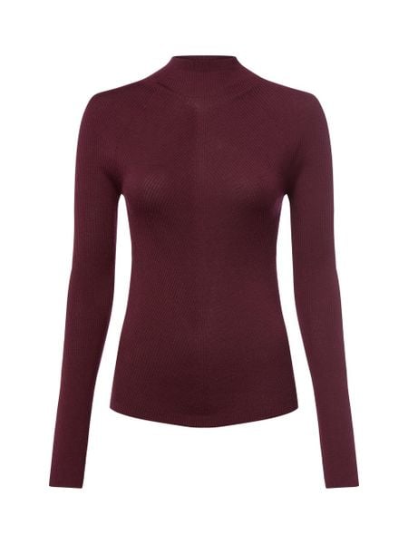 BOSS Sweter z dzianiny - Foliora Kobiety wełna ze strzyży czerwony|lila, M. Czerwone golfy damskie Boss, m, z dzianiny, z asymetrycznym kołnierzem. Za 599.95 zł.