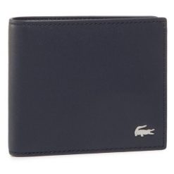 Portfel Lacoste. Niebieskie portfele męskie Lacoste, bez wzorów. Za 249.99 zł.