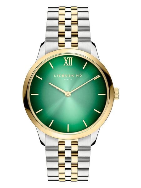 Liebeskind Zegarek kwarcowy w kolorze srebrno-złoto-zielonym rozmiar: onesize. Szare, analogowe zegarki damskie Liebeskind, ze stali. Za 370.71 zł.