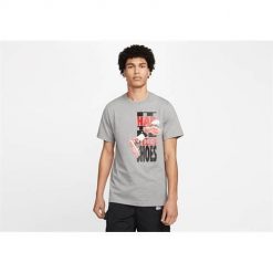 Koszulka sportowa męska Nike Air Jordan The Shoes Crew. Szare t-shirty sportowe męskie Nike, m, bez ramiączek. Za 248.00 zł.