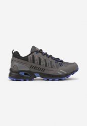 Szaro-Niebieskie Płaskie Buty Sportowe Sneakersy z Napisem i Paskami Taile. Szare buty sportowe na co dzień męskie Born2be, z jeansu, bez zapięcia. Za 99.99 zł.