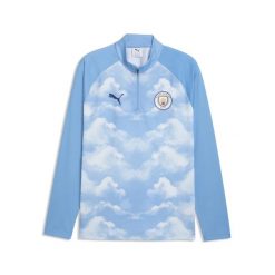 Męska bluza rozgrzewkowa Manchester City F.C. z zamkiem 1/4 PUMA. Niebieskie bluzy z kapturem męskie Puma, m, z materiału. Za 349.00 zł.