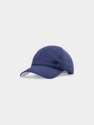 4F Czapka z daszkiem snapback uniseks - granatowa L/XL. Niebieskie czapki z daszkiem damskie 4f, bez wzorów, z bawełny. W wyprzedaży za 29.99 zł.