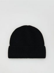 Czapka beanie z dodatkiem wełny - czarny. Czarne czapki męskie Reserved, bez wzorów, z wełny. Za 69.99 zł.