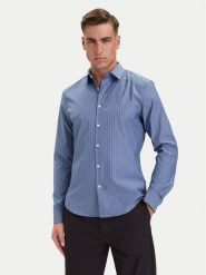 Calvin Klein Koszula LV04LH106G Niebieski Slim Fit. Niebieskie koszule męskie CALVIN KLEIN, m, bez wzorów, z bawełny, bez kołnierzyka, bez ramiączek. Za 409.99 zł.
