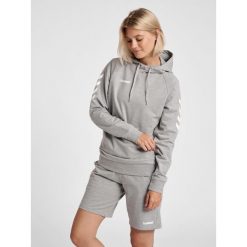 Bluza sportowa z kapturem damska Hummel Go Cotton Hoodie Woman. Białe bluzy sportowe damskie HUMMEL, na wiosnę, s, z aplikacjami, z bawełny, bez ramiączek, długie, z kapturem. Za 185.65 zł.