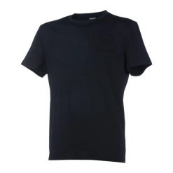 Męski czarny t-shirt. Czarne t-shirty męskie SUOMY, na lato, m, bez wzorów, z bawełny, bez kołnierzyka. Za 295.25 zł.