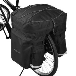 Pojemna torba rowerowa 60 L na bagażnik. Czarne torebki klasyczne damskie Wozinsky, bez wzorów, z materiału, bez dodatków. Za 203.60 zł.