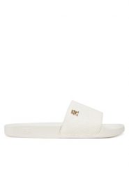 Tommy Hilfiger Klapki Th Monogram Poolside FW0FW08525 Biały. Białe klapki damskie Tommy Hilfiger, bez wzorów, ze skóry, bez obcasa. Za 159.99 zł.