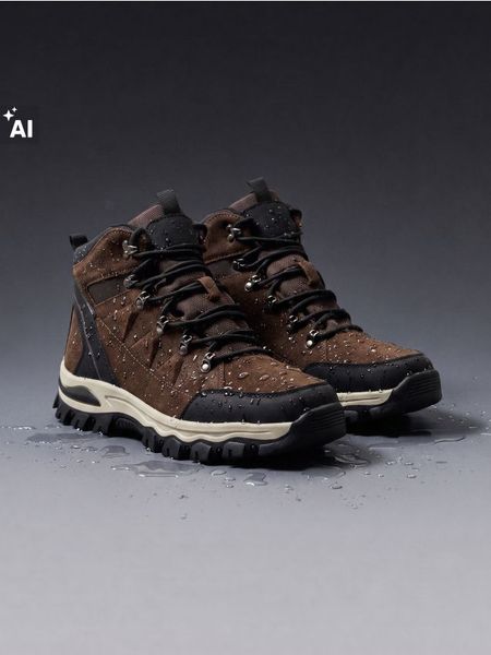 Wodoodporne buty trekkingowe - brązowy. Brązowe buty trekkingowe męskie Sinsay, bez zapięcia, trekkingowe. Za 129.99 zł.