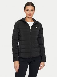 Guess Kurtka puchowa Solid Heavy Diann V4YL04 WF3X0 Czarny Regular Fit. Czarne kurtki damskie Guess, s, z aplikacjami, z puchu, bez kaptura. Za 329.99 zł.