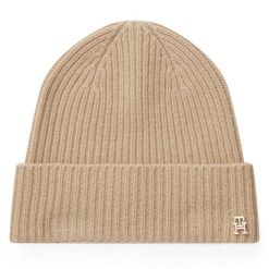 Czapka Tommy Hilfiger. Brązowe czapki zimowe damskie Tommy Hilfiger. Za 389.99 zł.