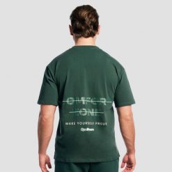 T-shirt męski GymBeam z nadrukiem. Zielone t-shirty męskie GYMBEAM, m, bez wzorów, z bawełny, bez kołnierzyka. Za 87.90 zł.