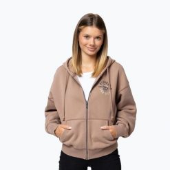 Bluza damska Pitbull Skull Surf Hooded Zip. Brązowe bluzy z kapturem damskie PITBULL, l, z bawełny. Za 209.99 zł.