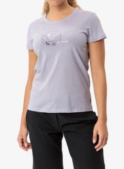 Koszulka z nadrukiem damska Vaude Cyclist T-Shirt V. Fioletowe t-shirty damskie Vaude, xs, bez wzorów, z bawełny, bez kołnierzyka. Za 126.49 zł.