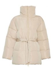 MOSS COPENHAGEN Kurtka zimowa "Alecta" w kolorze kremowym rozmiar: M/L. Brązowe kurtki damskie MOSS COPENHAGEN, na zimę, l, bez wzorów, z puchu, bez kaptura. Za 232.78 zł.